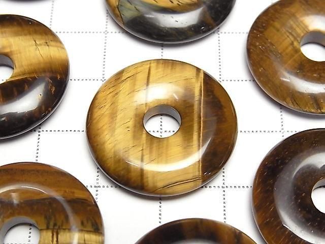 [Video] Yellow Tiger's Eye AA+ Coin (Donut Shape) 25x25mm 3pcs