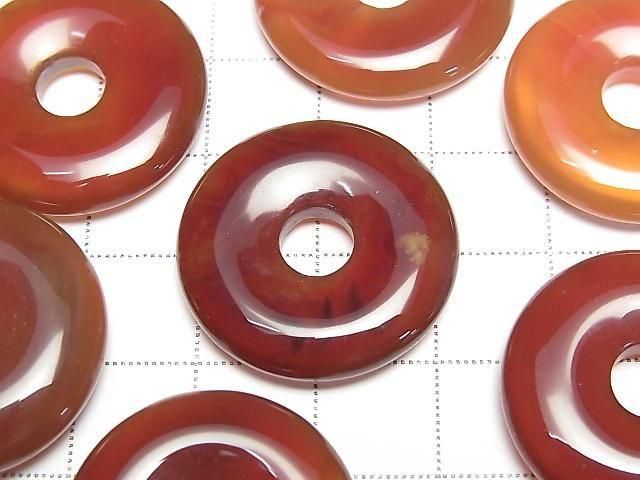 [Video] Red Agate Coin (Donut Shape) 25x25mm 2pcs