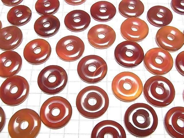 [Video] Red Agate Coin (Donut Shape) 25x25mm 2pcs