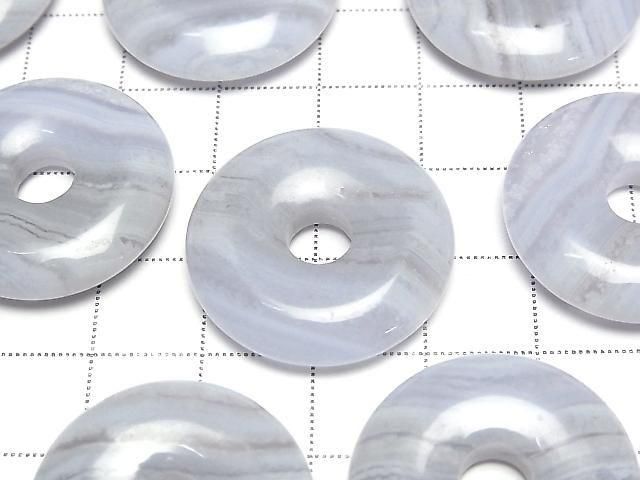 [Video] Blue Lace Agate AA++ Coin (Donut Shape) 25x25mm 2pcs