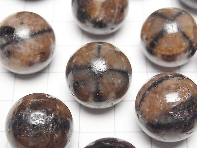 [Video] Chiastolite Sphere, Round 18mm 1pc