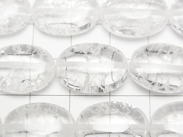 [Video] Cracked Crystal Oval 18x13mm half or 1strand beads (approx. 14 inches/34 cm)