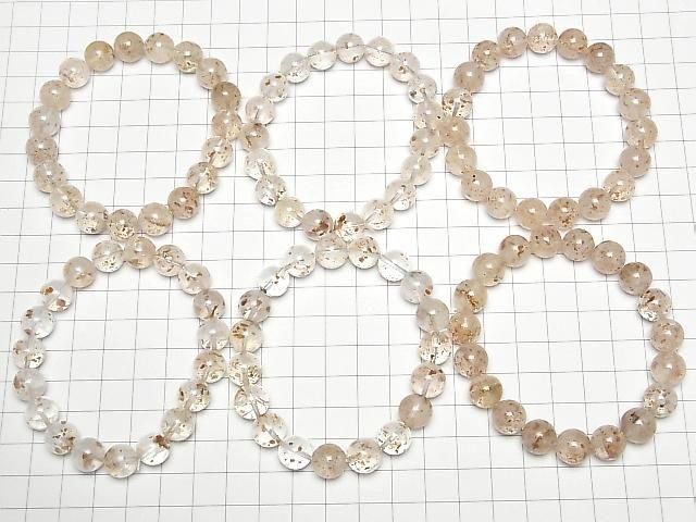 [Video] Garnet in Quartz Round 10mm Bracelet