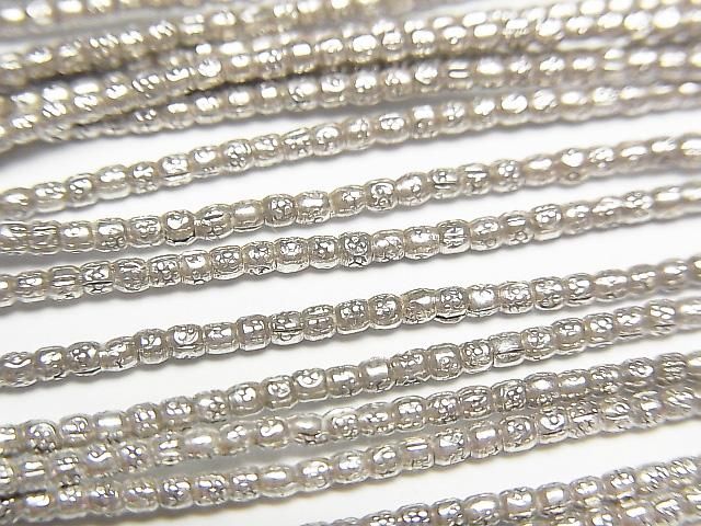 Karen Silver Patterned Rondelle Beads 1.5x1.5x1.5mm 1/4 or 1-strand beads (approx. 27 inches/68 cm)
