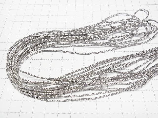 Karen Silver Patterned Rondelle Beads 1.5x1.5x1.5mm 1/4 or 1-strand beads (approx. 27 inches/68 cm)