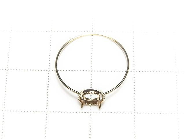 [Video][Japan][K10 Yellow Gold] Ring Frame (Prong Setting) Round Cabochon 5mm Milgrain 1pc