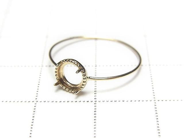 [Video][Japan][K10 Yellow Gold] Ring Frame (Prong Setting) Round Cabochon 5mm Milgrain 1pc