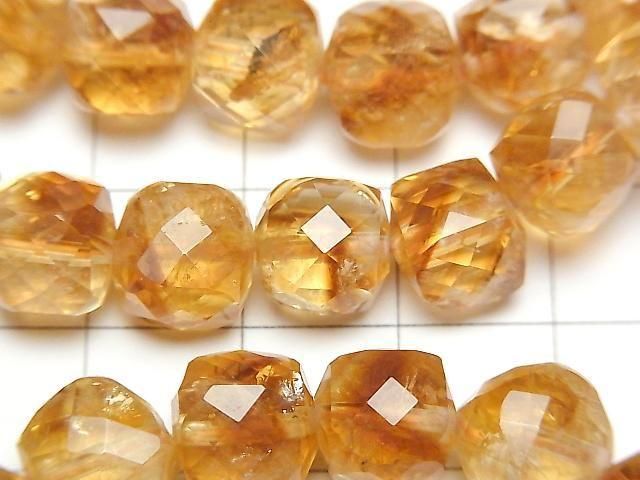 [Video] High Quality! Brandy Phantom Citrine AAA- Cube Shape 9x9x9mm Bracelet