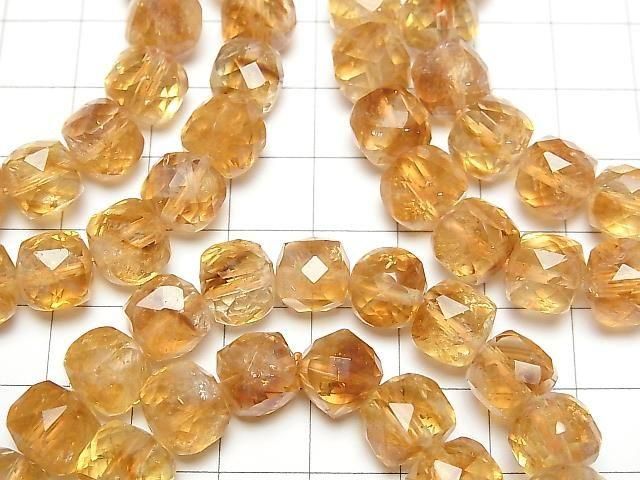 [Video] High Quality! Brandy Phantom Citrine AAA- Cube Shape 9x9x9mm Bracelet