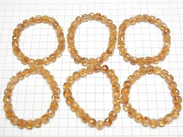 [Video] High Quality! Brandy Phantom Citrine AAA- Cube Shape 9x9x9mm Bracelet