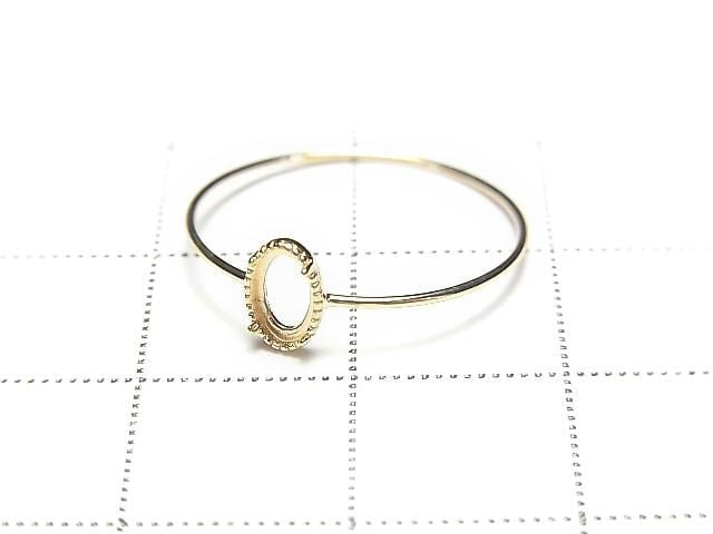 [Video][Japan][K10 Yellow Gold] Ring Frame (Prong Setting) for Oval Cabochon 5x3mm, Milgrain 1pc