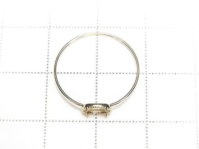 [Video][Japan][K10 Yellow Gold] Ring Frame (Prong Setting) for Horizontal Oval Cabochon 5x3mm, Milgrain, 1pc