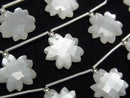 [Video] High Quality White Moonstone AA++ Flower Shape 1strand beads (6pcs)