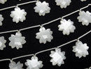 [Video] High Quality White Moonstone AA++ Flower Shape 1strand beads (6pcs)