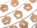 [Video] High Quality Orange Moonstone AAA- Flower Shape 1strand beads (6pcs)