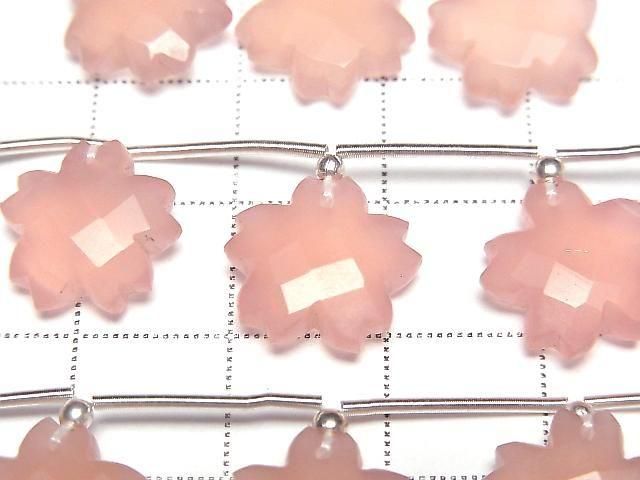 [Video] Pink Chalcedony Flower Shape 1strand beads (6 pcs)