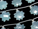 [Video] Sea Blue Chalcedony Flower Shape 1strand beads (6 pcs)