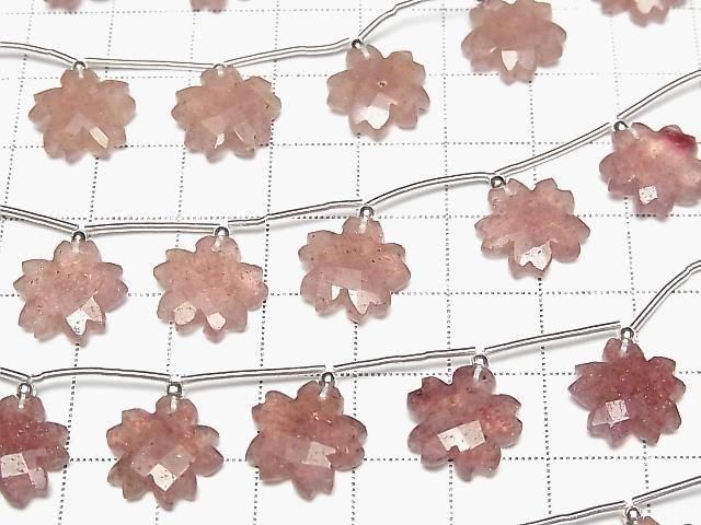 [Video] High Quality Pink Epidote AA++ Flower Shape 1strand (6pcs)