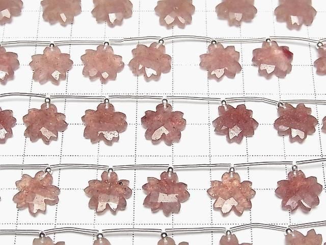 [Video] High Quality Pink Epidote AA++ Flower Shape 1strand (6pcs)