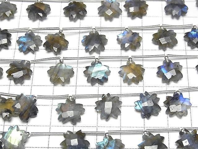[Video] Labradorite AA++ Flower Shape 1-strand (6pcs)