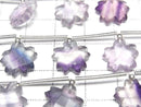 [Video] Multicolor Fluorite AAA- Flower Shape 1strand beads (6 pcs)
