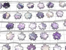 [Video] Multicolor Fluorite AAA- Flower Shape 1strand beads (6 pcs)