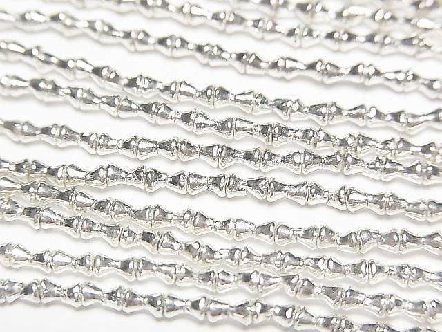 Karen Silver Conical Rondelle Beads 1.8x1.8x1.5mm White Silver 1/8 or 1-strand beads (approx. 27 inches/68 cm)