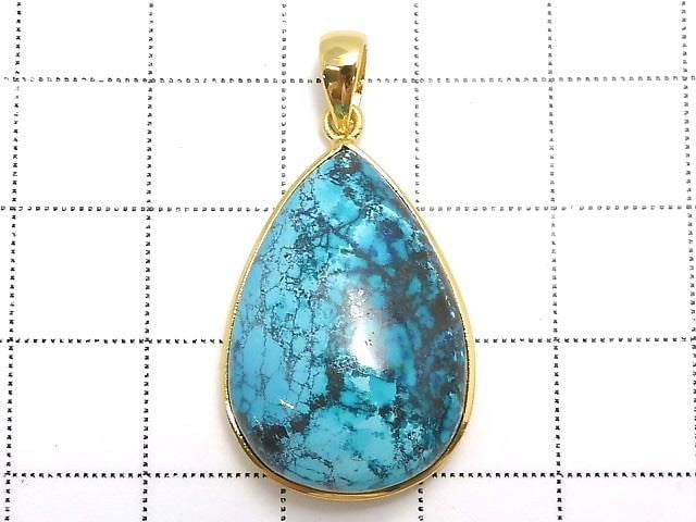 [Video][One of a kind] Chrysocolla AAA Pendant 18KGP NO.109