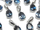 [Video] High Quality London Blue Topaz AAA Pear Shape Faceted 8x6mm Pendant in Silver925 (1pc)