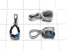 [Video] High Quality London Blue Topaz AAA Pear Shape Faceted 8x6mm Pendant in Silver925 (1pc)