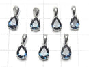 [Video] High Quality London Blue Topaz AAA Pear Shape Faceted 8x6mm Pendant in Silver925 (1pc)
