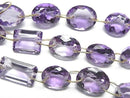 [Video] High Quality Amethyst AAA Mixed Shape Faceted [Double Hole] 1strand beads (7 pcs)