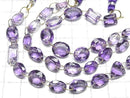 [Video] High Quality Amethyst AAA Mixed Shape Faceted [Double Hole] 1strand beads (7 pcs)