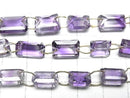 [Video] High Quality Amethyst AAA Rectangle Faceted [Double Hole] 1strand beads (7 pcs)
