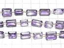 [Video] High Quality Amethyst AAA Rectangle Faceted [Double Hole] 1strand beads (7 pcs)