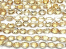 [Video] High Quality Citrine AAA Round-Oval Faceted [Double Hole] 1strand beads (7 pcs)