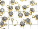 [Video] Druzy Agate Coin 7x7mm Charm Silver Plated 18KGP 2pcs