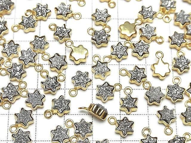 [Video] Druzy Agate Star 7x7mm Charm Silver Plated 18KGP 2pcs