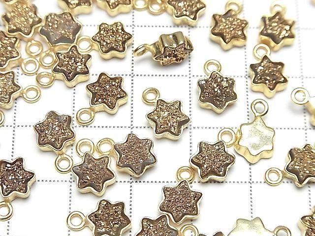 [Video] Druzy Agate Star 7x7mm Charm Gold Plated 18KGP 2pcs