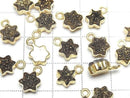 [Video] Druzy Agate Star 7x7mm Charm Black Yellow Coating 18KGP 2pcs