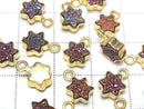 [Video] Druzy Agate Star 7x7mm Charm Pink Coated 18KGP 2pcs
