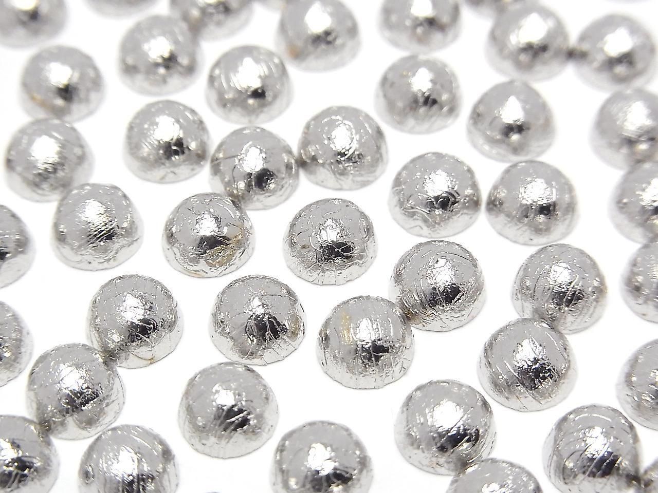 Météorite (Météorite de l'Altaï) Cabochon rond 6x6mm Argent 2pcs