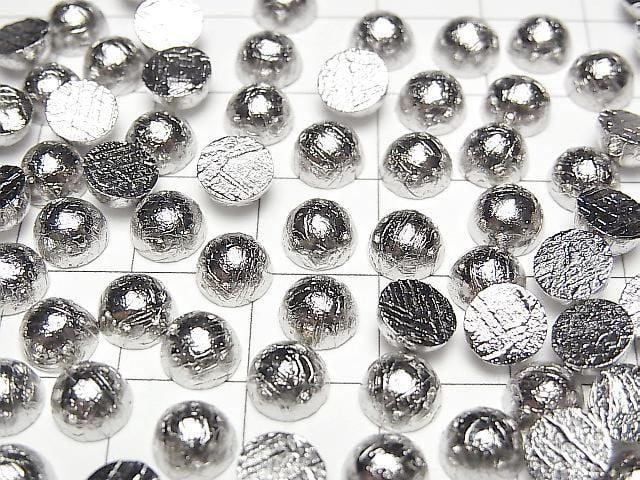 [Video] Meteorite (Altai Meteorite) Round Cabochon 6x6mm Silver 2pcs