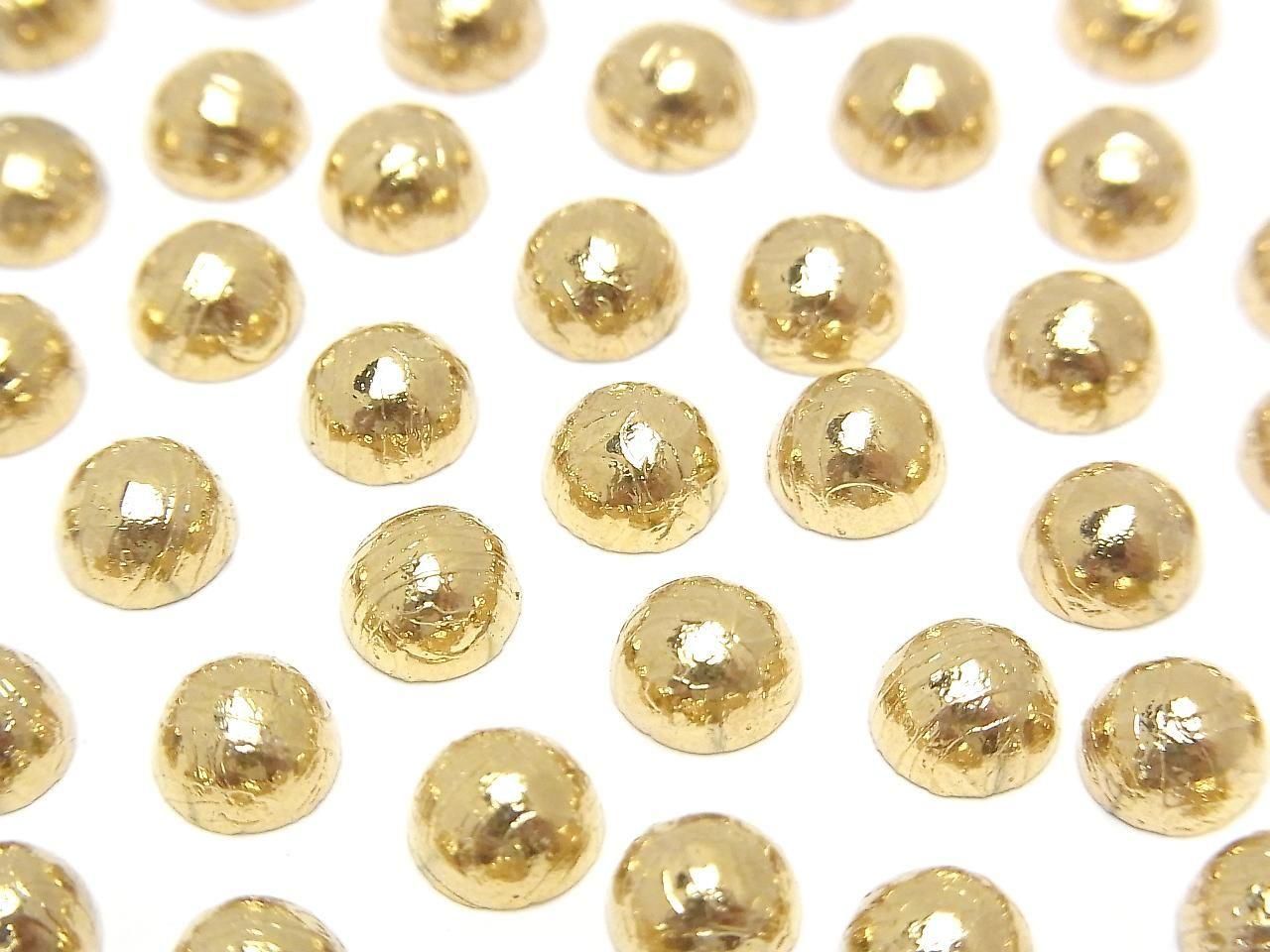 Météorite (météorite de l'Altaï) Cabochon rond 6x6mm Or jaune 2pcs