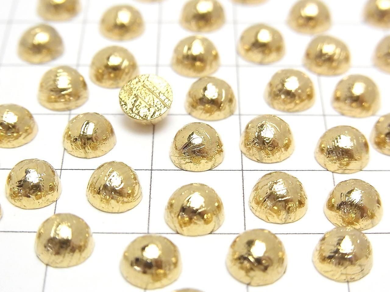 Meteoriten (Altai-Meteoriten) Rund Cabochon 6x6mm Gelbgold 2 Stück