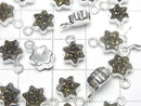 [Video] Druzy Agate Star 7x7mm Charm Black Yellow Coated Silver925 2 pcs