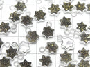 [Video] Druzy Agate Star 7x7mm Charm Black Yellow Coated Silver925 2 pcs