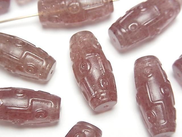 [Video] Pink Epidote AAA- dZi Rice Beads 20x10x10mm 1pc