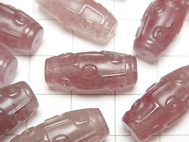 [Video] Pink Epidote AAA- dZi Rice Beads 20x10x10mm 1pc