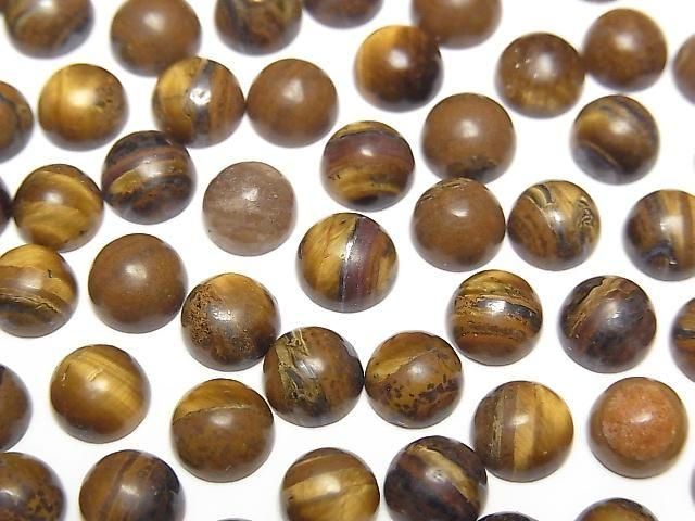 [Video] Iron Tiger's Eye Round Cabochon 6x6mm 5pcs
